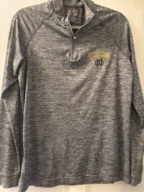 Under Armour Men's Heather Gray Notre Dame Quarter-Zip Pullover